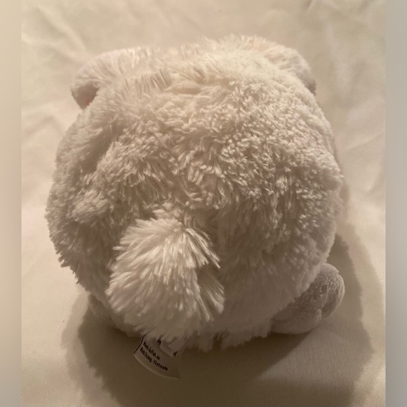 Squishable White Fluffy Bunny Rabbit Plush Stuffed Toy Pink Ears Pink Cheeks - Picture 2 of 6